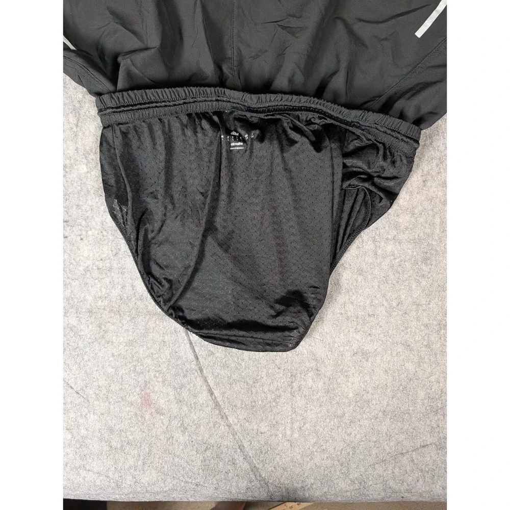 Adidas Climalite Black Running Shorts Reflective Athletic Lined Gym Shorts